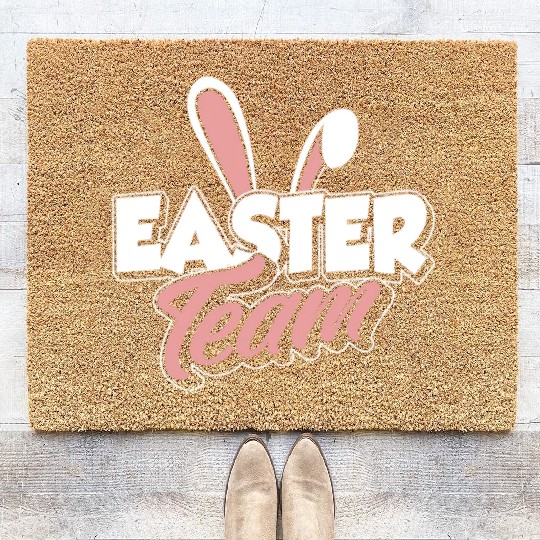 Easter Team Sayings Egg Bunny Happy Coir Doormats