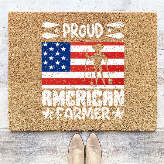 Proud American Farmer Coir Doormats