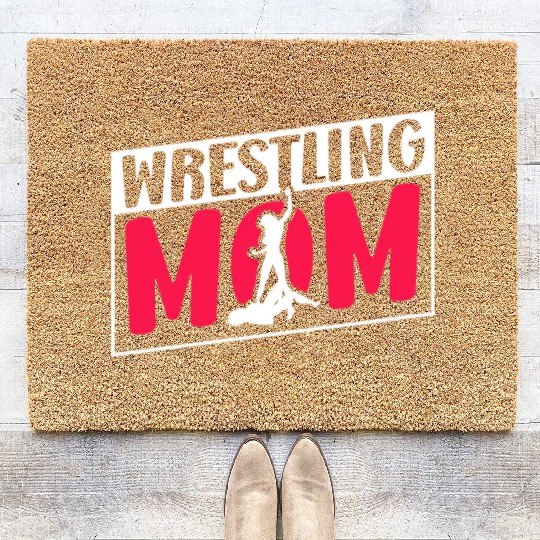 Wrestling Mom Martial Arts Wrestler Wrestle Hobby Coir Doormats