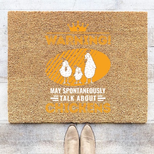 May Spontaneously Talk About Chickens Coir Doormats