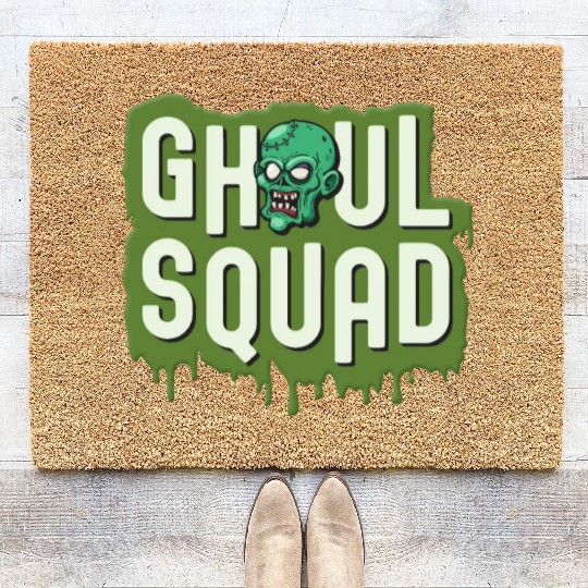 Ghoul Squad Creepy Scary Zombie Cute Halloween Coir Doormats