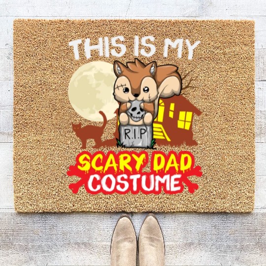 This Is My Scary Dad Costume Funny Halloween Coir Doormats