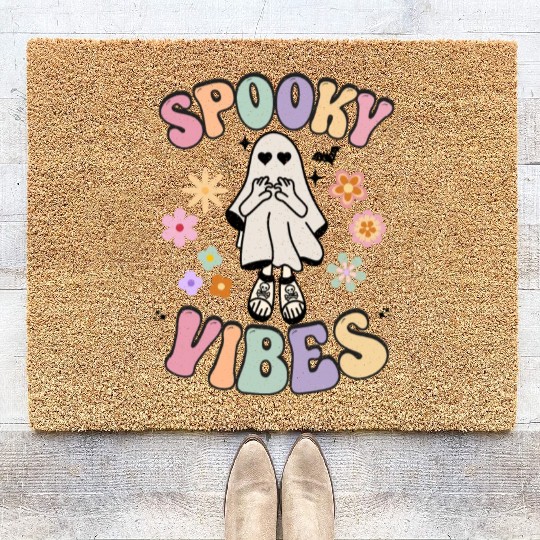 Spooky Season Retro Vintage Floral Halloween Coir Doormats