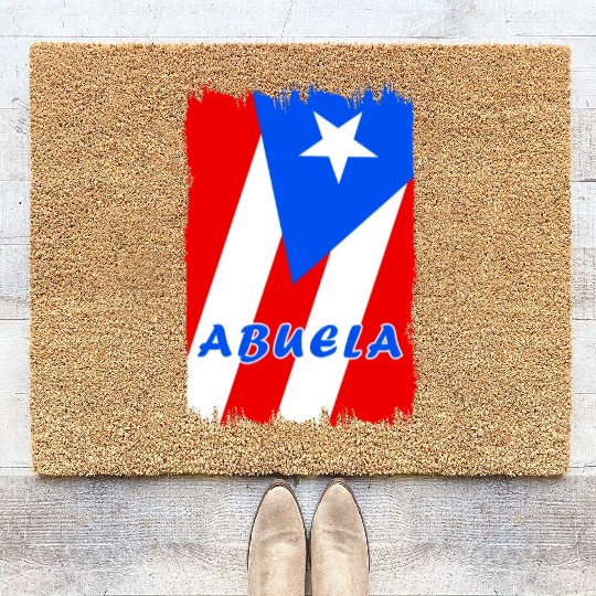 Puerto Rico grandmother flags design Coir Doormats