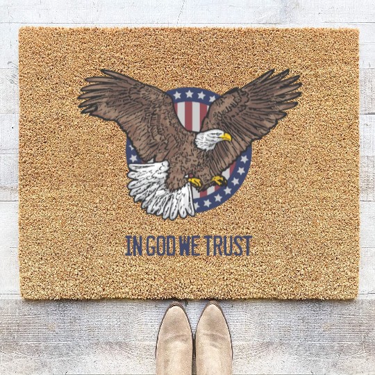 In God We Trust - Bald Eagle - Patriotic Coir Doormats