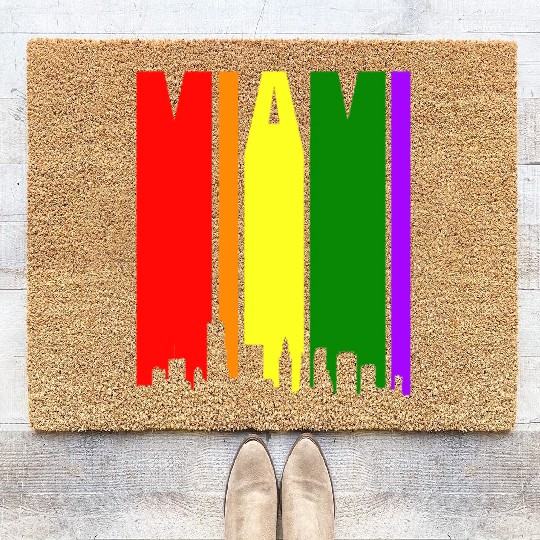 Miami Gay Pride Rainbow Coir Doormats