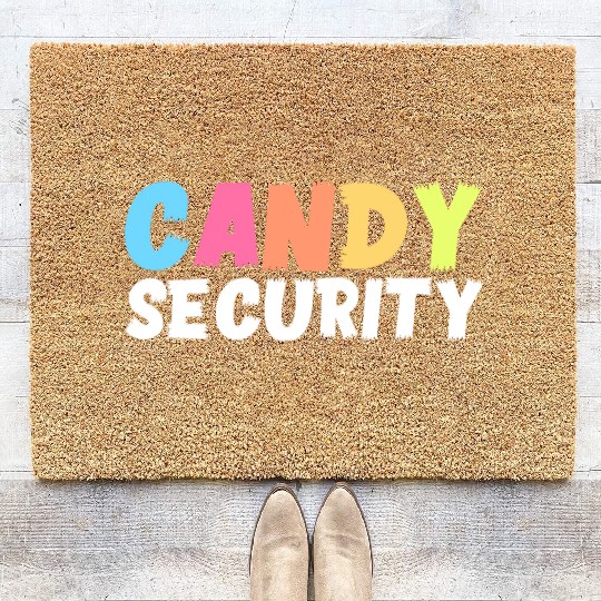Candy Security Funny Halloween Costume For Parents Coir Doormats