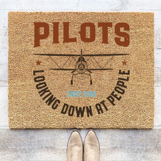 Pilots Looking Down at People Coir Doormats