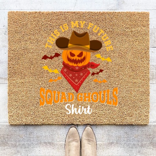 Cowboy Halloween Future Squad Ghouls Skeleton Coir Doormats