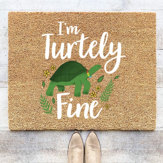 Turtle Relaxed Chilling Sea Ocean Beach Coir Doormats