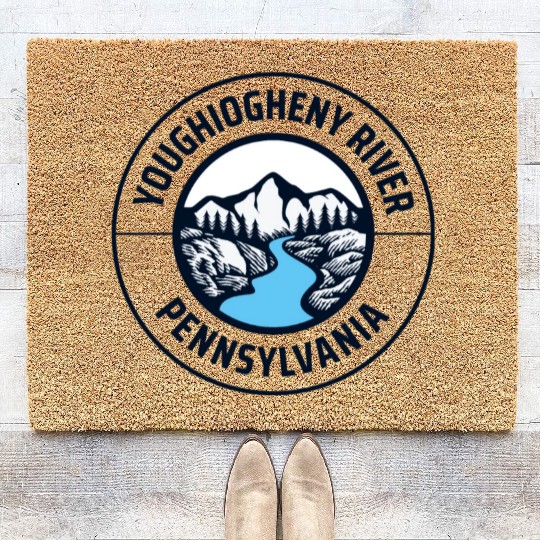 Youghiogheny River Pennsylvania State Lovers Mount Coir Doormats