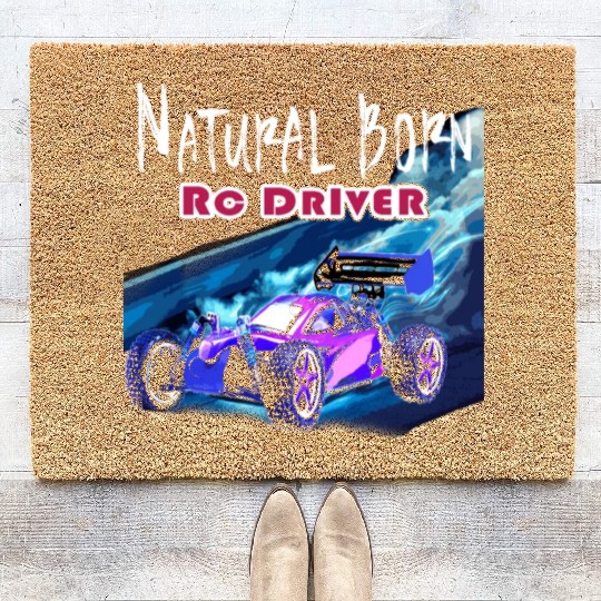 Natural Born RC car Driver Racer Remote Controlled Coir Doormats