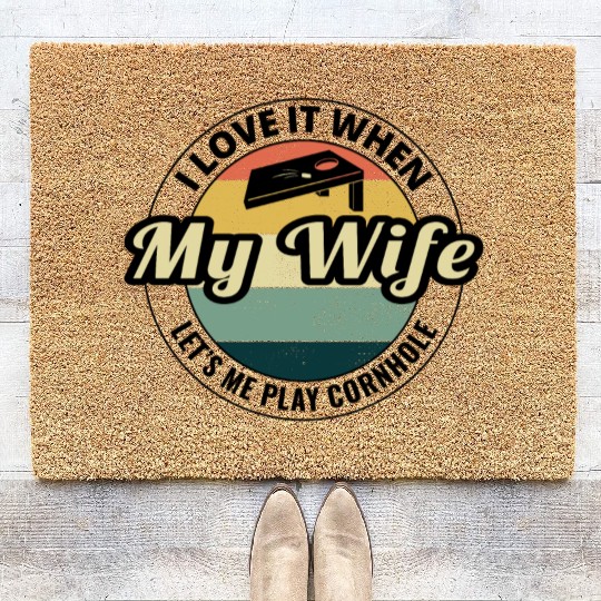 Cornhole Bean Bag Toss Lawn Game Husband Wife Coir Doormats