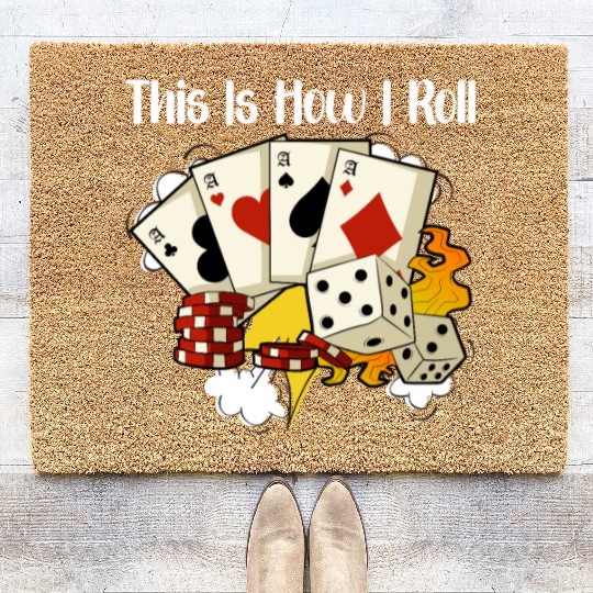 Poker Casino Poker Player Gambling Roulette Gift Coir Doormats