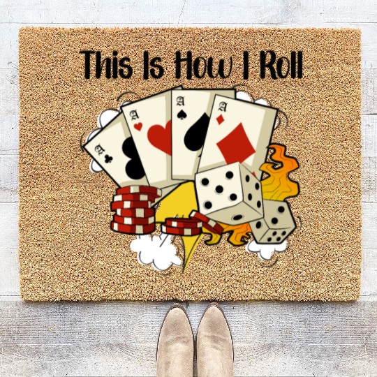 Poker Casino Poker Player Gambling Roulette Gift Coir Doormats