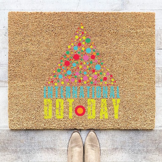 Colorful Triangle Pattern International Dot Day Coir Doormats