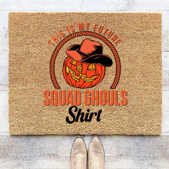 Cowboy Halloween Future Squad Ghouls Skeleton Coir Doormats