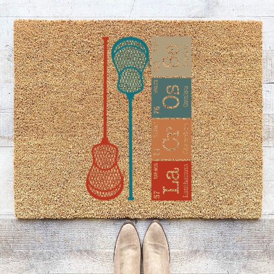 Lacrosse Periodic Table Element Coir Doormats, Lacrosse