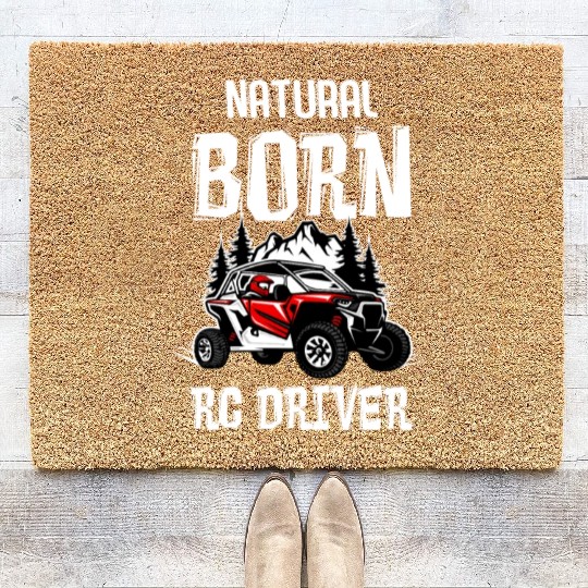 Natural Born RC car Driver Racer Remote Controlled Coir Doormats