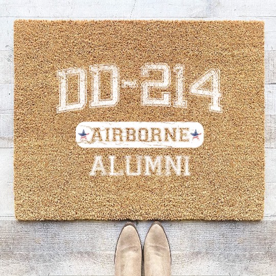 DD-214 US Airborne Alumni Coir Doormats