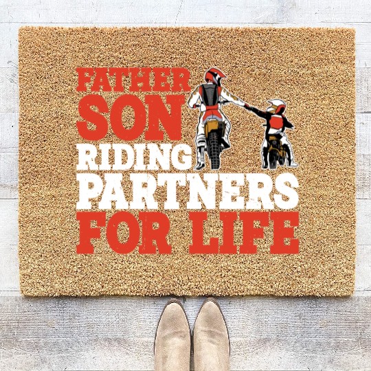 Father Son, Riding Partners For Life 3 Coir Doormats