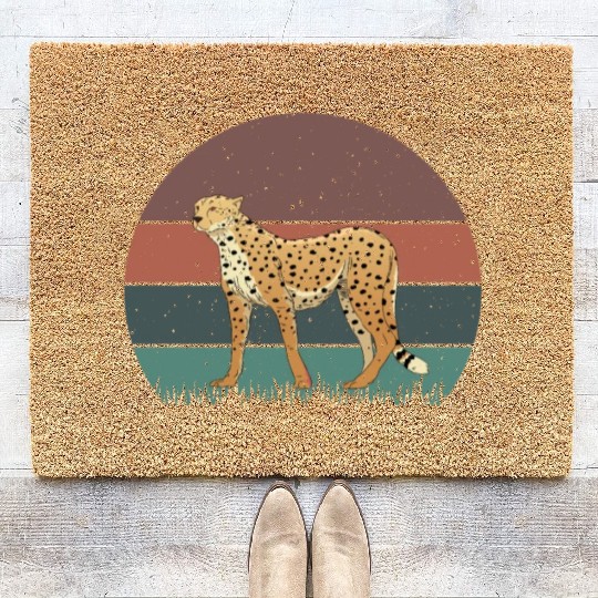 Retro Cheetah Coir Doormats