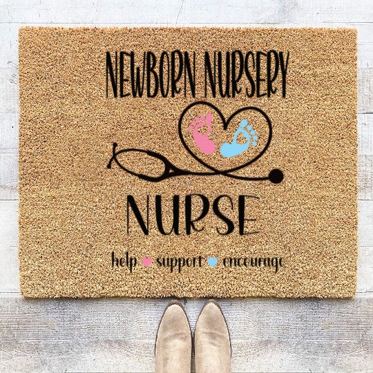Newborn Nursery Nurse Newborn Nursery Nursing Gift Coir Doormats