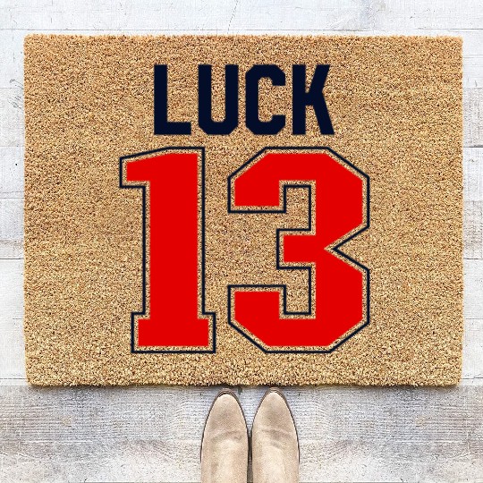 Luck 13 Jersey 13 My Lucky Number Lucky Thirteen Coir Doormats