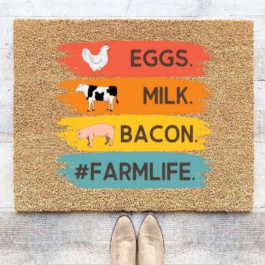 FARMLIFE EGGS MILK BACON 2 Coir Doormats