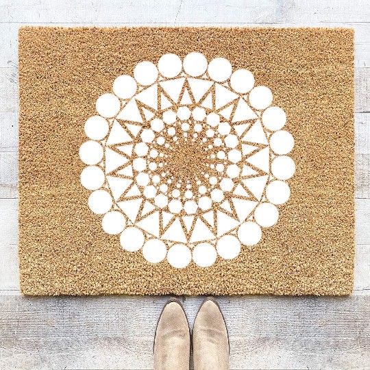 Geometric Triangle Mandala Round Pattern Shape Coir Doormats