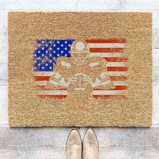 US Football Player Coach American Football Coir Doormats
