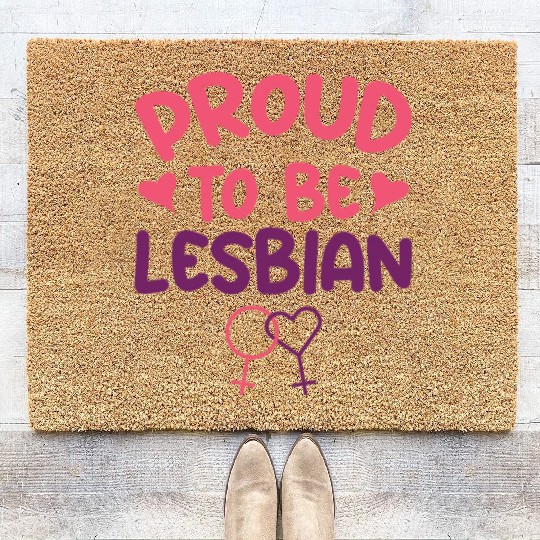Proud To Be Lesbian LGBTQ Bisexual Pride Flag Coir Doormats