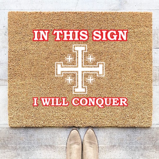 Crusader Cross Of Jerusalem Knights Templar Coir Doormats