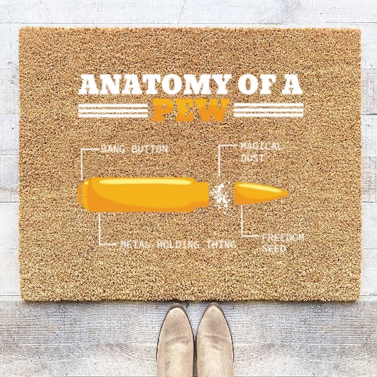 Gun Funny Definition Anatomy Of Bullet Coir Doormats