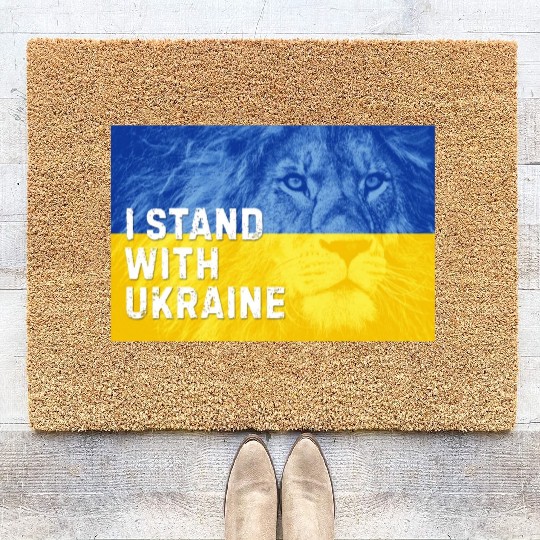 Ukraine Independence Day. I Stand with Ukraine Coir Doormats