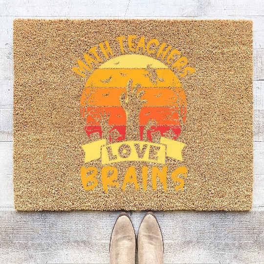 Funny Math Teacher Halloween All Teachers Love Bra Coir Doormats