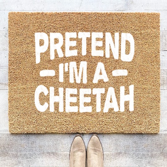 Pretend I'm A Cheetah Easy Lazy Halloween Costume Coir Doormats