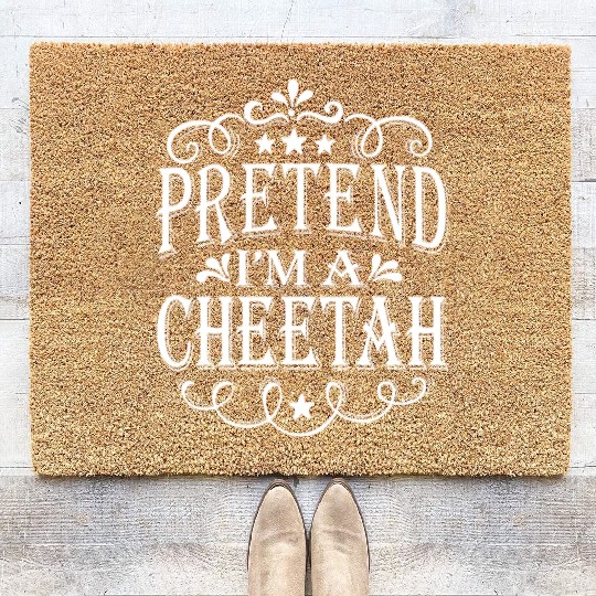 Pretend I'm A Cheetah Easy Lazy Halloween Costume Coir Doormats