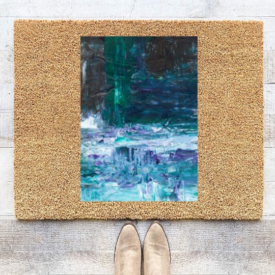 Abstract Grunge Brushstrokes Painting Coir Doormats