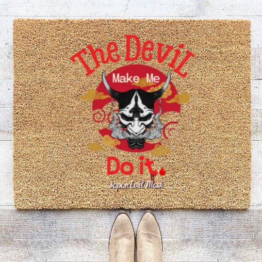 The Devil Make Me Do It Japan Evil Gold Cloud. Coir Doormats