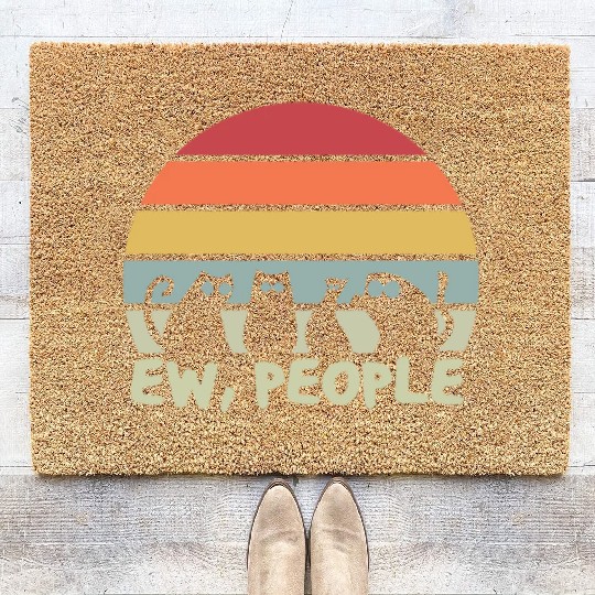 Ew People Retro Cat Funny Coir Doormats
