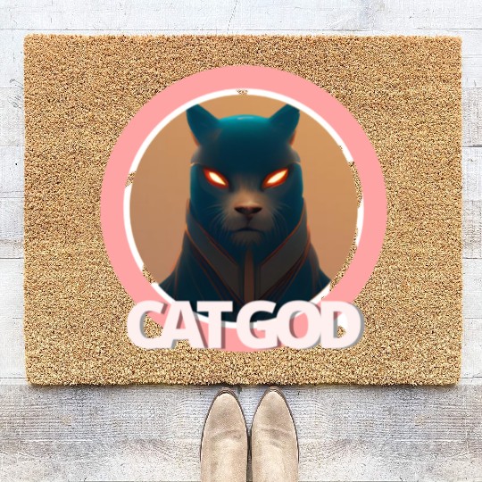 Samurai Cat God Coir Doormats