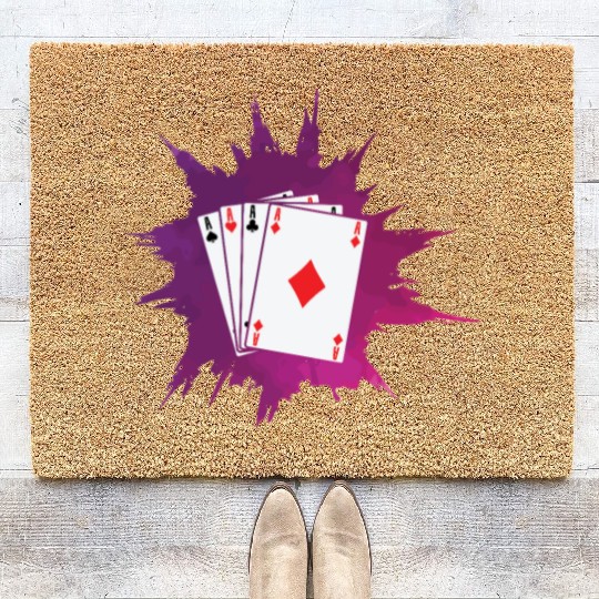 Poker or Skat Card Game Texas Holdem Coir Doormats