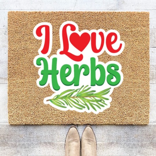 I Love Herbs Gardening Herb Herbalism Herbalist Coir Doormats