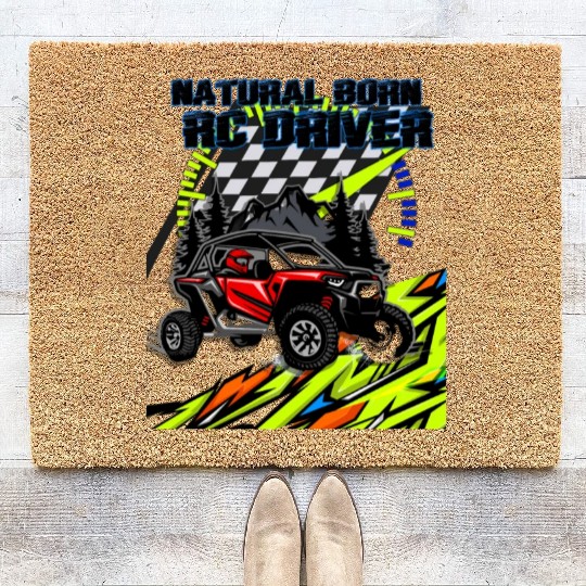 Natural Born RC car Driver Racer Remote Controlled Coir Doormats