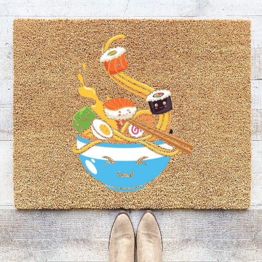 Kawaii Anime Ramen Sushi Coir Doormats