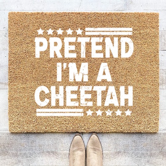 Pretend I'm A Cheetah Easy Lazy Halloween Costume Coir Doormats