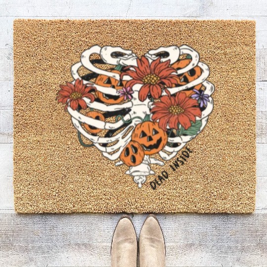 Fun Halloween Designs Dead Inside Coir Doormats