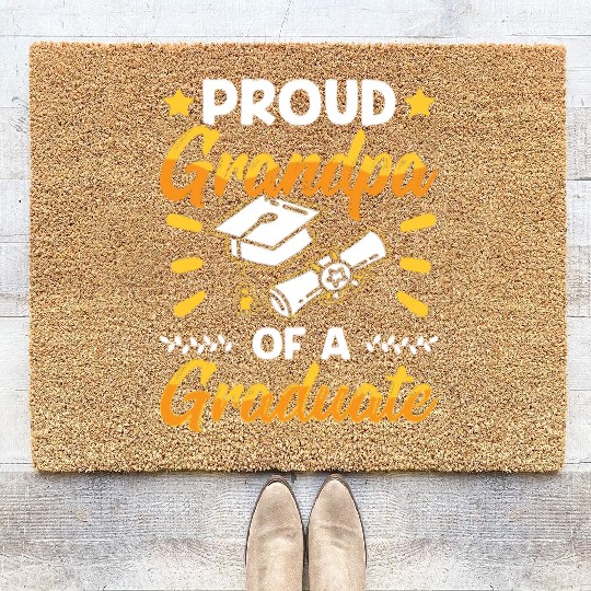 Proud Grandpa Of A Graduate Graduating Graduation Coir Doormats