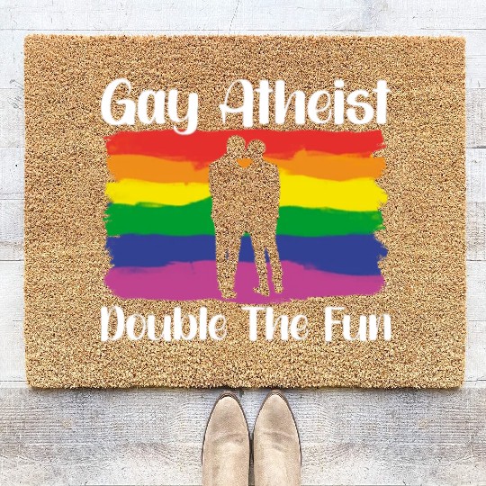 Gay LGBTQ Atheist Atheism Anti Religion Securalism Coir Doormats